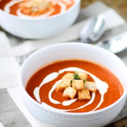 Roasted Red Pepper Soup - Recipe photo by cookingforkeeps