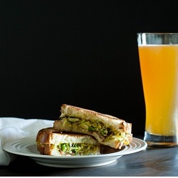 Grilled Cheese w/ Bacon & Brussels - Recipe photo by Now Stir It Up