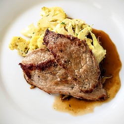 Veal Scallopine w/ Curried Cauliflower - Recipe photo by mtlabor