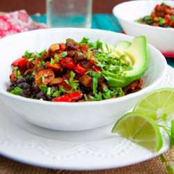 Roasted Veggie and Black Bean Bowl - Recipe photo by wholefully