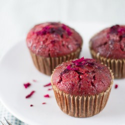 Beet & Date Muffins with Tahini - Recipe photo by kitchentonirvana.com