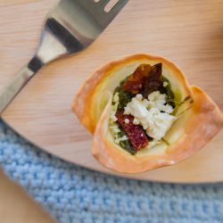 Pesto Wontons - Recipe photo by chalkboardtherapy