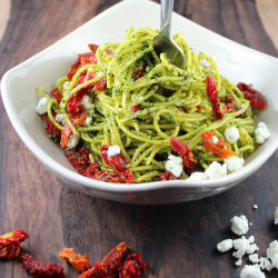Gluten Free Kale Pesto Spaghetti - Recipe photo by Whitney Bond