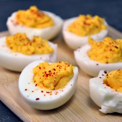 Spicy Deviled Eggs - Recipe photo by PinchandSwirl