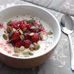 Yogurt Overnight Oats & Raspberries - Recipe photo by The Cookie Fairy
