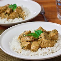 Curry Chicken & Basil Coconut Sauce - Recipe photo by jocooks