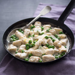 Buckwheat Gnudi with Peas - Recipe photo by bakenoir