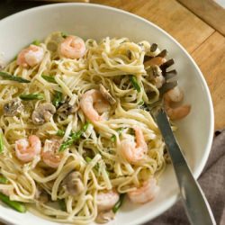 Fettuccine Alfredo with Shrimp - Recipe photo by Relish.com