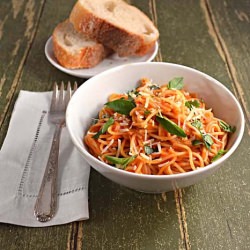 Pasta with Tomato Cream Sauce - Recipe photo by Jilly Inspired