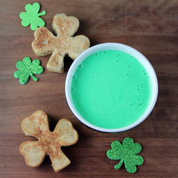 Shamrock Pancakes with Green Syrup - Recipe photo by Whitney Bond