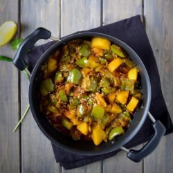 Capsicum and Potato Curry - Recipe photo by arcsfoodparadise