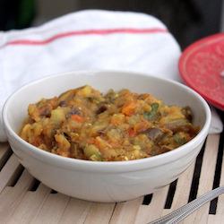 Eggplant with Dried Shrimp Curry - Recipe photo by torviewtoronto