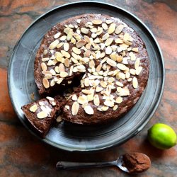 Chocolate Almond Lime Semolina Cake - Recipe photo by susaneatslondon