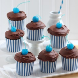 Blue Cherry Cupcakes - Recipe photo by PintSizedBaker