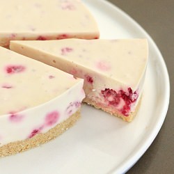White Choc Raspberry Cheesecake - Recipe photo by thingsforboys