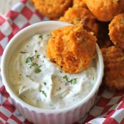 Buffalo Chicken Quinoa Bites - Recipe photo by damndelicious