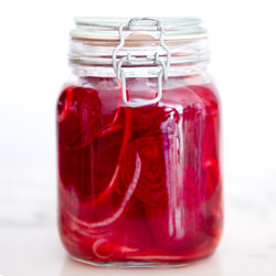 Pink Pickled Onions - Recipe photo by a house in the hills