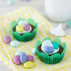 Nutella Brownie Easter Egg Nests - Recipe photo by brighteyedbaker