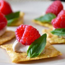 Raspberry and Basil Canapés - Recipe photo by CookTheStory