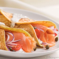 Ricotta Crepes with Smoked Salmon - Recipe photo by beaugureau