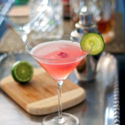Raspberry Lemonade Martini - Recipe photo by newsouthfoodco