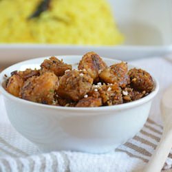 Arbi Roast - Recipe photo by pepperbowl
