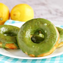 Lemon Doughnuts with Matcha Glaze - Recipe photo by oobinsnaffa