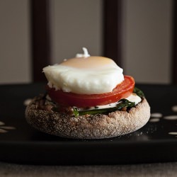 Spinach + Tomato Eggs Benedict - Recipe photo by offbeatandinspiredblog