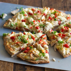 Healthy Chicken Alfredo Pizza - Recipe photo by pinchofyum