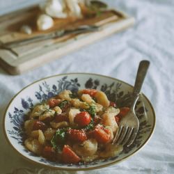 Orecchiette with Spinach & Tomatoes - Recipe photo by simple craves and olive oil
