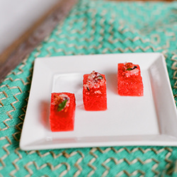Watermelon, Lime & Basil Crouton - Recipe photo by annacostafood