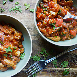 Chicken, Chorizo and Borlotti Bean - Recipe photo by Abbes Cooking Antics