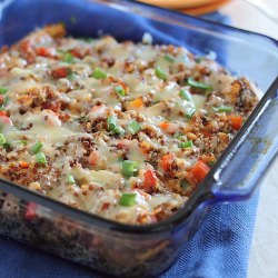 Cheddar Chicken Quinoa Bake - Recipe photo by Running to the Kitchen
