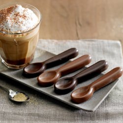Cream Pots with Chocolate Spoons - Recipe photo by Lavender and Lovage