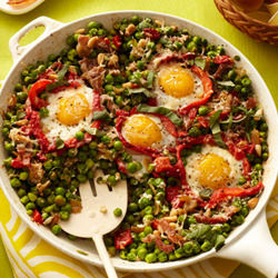 Spring Peas with Eggs and Ham - Recipe photo by dashrecipes