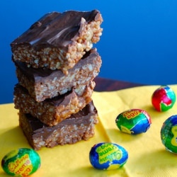 Cadbury Creme Egg Krispie Treats - Recipe photo by thedailymuse