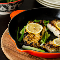 Garlic & Herb Halibut with Scallion - Recipe photo by kitchen confidante