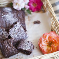 Chocolate & Rosewater Brownies - Recipe photo by milkchaihoney