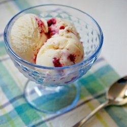 Raspberry Swirl Ice Cream - Recipe photo by evabakes
