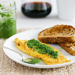Cheese Omelette w/ Ramp Chimichurri - Recipe photo by acouplecooks