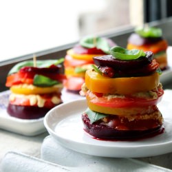 Vegan Rainbow Veggie Lasagna Stacks - Recipe photo by mollyeatsseitan