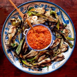 Spring Onions with Romesco - Recipe photo by The Garum Factory
