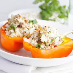 Risotto-Stuffed Peppers - Recipe photo by dashrecipes