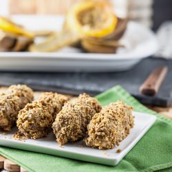 Garlic Parmesan Tempeh Wings - Recipe photo by keepinitkind