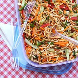 Sesame-Peanut Noodle Salad - Recipe photo by tadkapasta