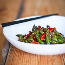 Asian Garlic Chili Asparagus - Recipe photo by Feasting at Home
