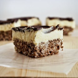 Nanaimo Bar Rice Krispy Treats - Recipe photo by mallowandco