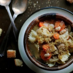 Farfalle Noodle Soup - Recipe photo by HowToSimplify