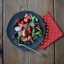 Radish, Rhubarb, Strawberry Salad - Recipe photo by Turntable Kitchen