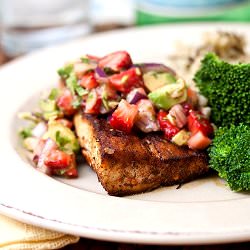 Mahi with Strawberry-Avocado Salsa - Recipe photo by tideandthyme